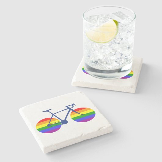 Ride with Pride Bike Stenen Onderzetter (Zijkant)