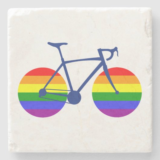 Ride with Pride Bike Stenen Onderzetter (Voorkant)