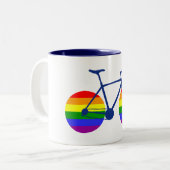 Ride with Pride Bike Tweekleurige Koffiemok (Voorkant links)