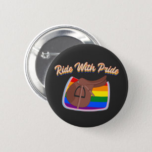 Ride with Pride - LGBTQ+ English addle en Pad Ronde Button 5,7 Cm