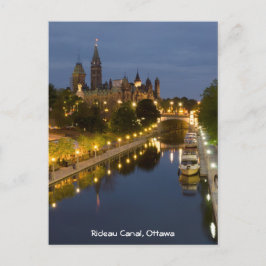 Rideau Canal en Parlement Gebouwen bij nacht Briefkaart