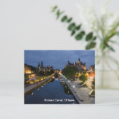 Rideau Canal en Sussex Drive 's nachts. Briefkaart (Staand voorkant)