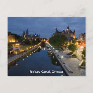 Rideau Canal en Sussex Drive 's nachts. Briefkaart