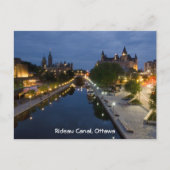 Rideau Canal en Sussex Drive 's nachts. Briefkaart (Voorkant)