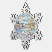 Rideau Canal Ottawa Canada Tin Sneeuwvlok Ornament (Rechts)