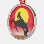 Ride'em Cowboy Metalen Ornament (Links)