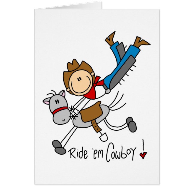 Ride'Em Cowboy Stick Cijcard (Voorkant)