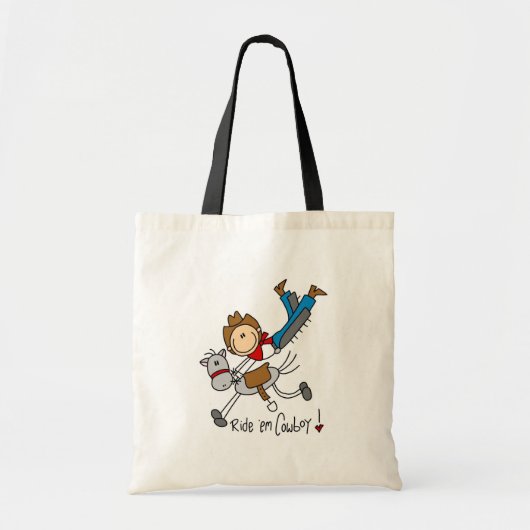 Ride'Em Cowboy Stick Figuur Bag Tote Bag (Voorkant)