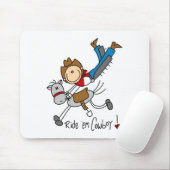 Ride'Em Cowboy Stick Figuur Mousepad Muismat (Met muis)