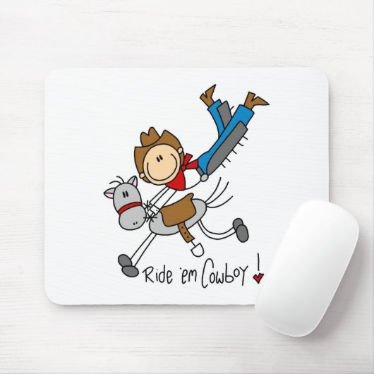 Ride'Em Cowboy Stick Figuur Mousepad Muismat (Met muis)