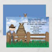 Ride'em Cowboy Uitnodiging (Voorkant / Achterkant)