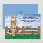 Ride'em Cowgirl Blonde Braided Invitation Kaart (Voorkant / Achterkant)