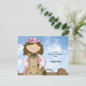 Ride'em Cowgirl Persoonlijk Dank u/Notecard Bedankkaart (Staand voorkant)