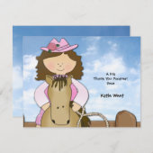 Ride'em Cowgirl Persoonlijk Dank u/Notecard Bedankkaart (Voorkant / Achterkant)