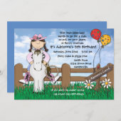 Ride'em Cowgirl Uitnodiging (Voorkant / Achterkant)