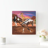 RIDE'M BRONCO COWGIRL VIERKANTE KLOK (Huis)