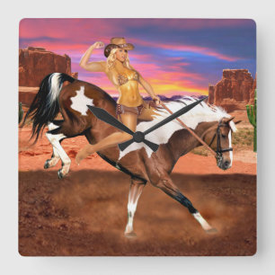 RIDE'M BRONCO COWGIRL VIERKANTE KLOK