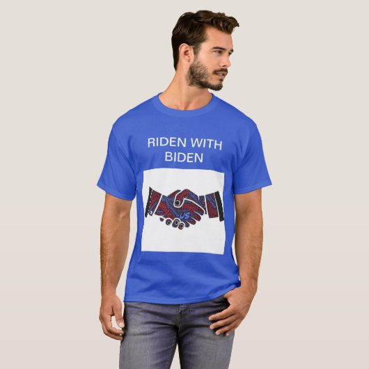 Riden met Biden Mannen Basic Dark T-shirt (Voorkant volledig)
