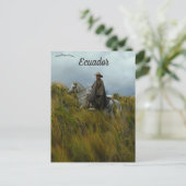 Rider and Horse in Cotopaxi Ecuador Briefkaart (Staand voorkant)