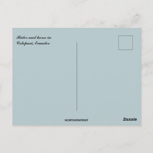 Rider and Horse in Cotopaxi Ecuador Briefkaart (Achterkant)