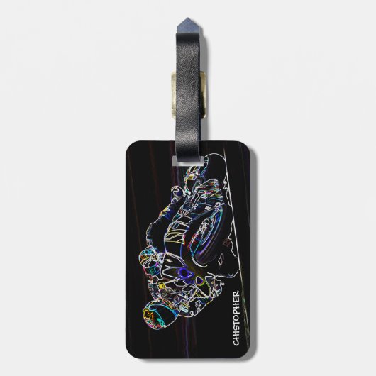 Rider Circle Racing Schets Bagagelabel (Achterkant verticaal)