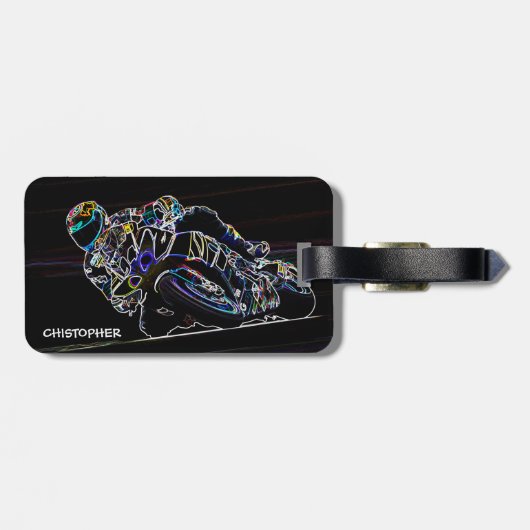 Rider Circle Racing Schets Bagagelabel (Achterkant horizontaal)