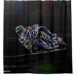Rider Circle Racing Schets Douchegordijn