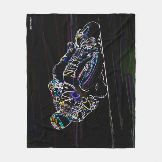 Rider Circle Racing Schets Fleece Deken (Voorkant)