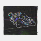 Rider Circle Racing Schets Fleece Deken (Voorkant (Horizontaal))