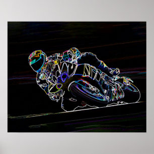 Rider Circle Racing Schets Poster