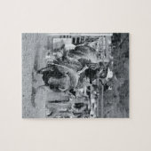 Rider die aan de sluiting hangt legpuzzel (Horizontaal)