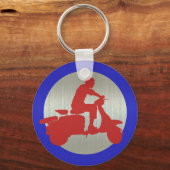 Rider doel rode metalen scooter sleutelhanger (Voorkant)