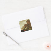 Rider en Bather Vierkante Sticker (Envelop)