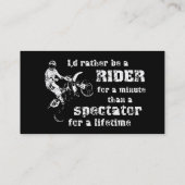 Rider for a Minute Dirt Bike Visitekaartje (Achterkant)