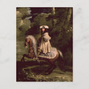 Rider in blauw briefkaart
