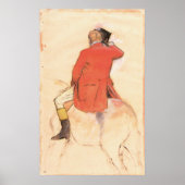 Rider in een rode munt door Edgar Degas Poster (Voorkant)
