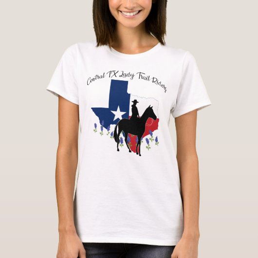 Rider met Pet en Bluebonnets T Shirt (Voorkant)