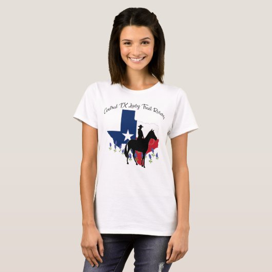 Rider met Pet en Bluebonnets T Shirt (Voorkant volledig)