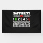 Rider Motorcycle Happiness Is One Down And All Up Spandoek (Horizontaal)