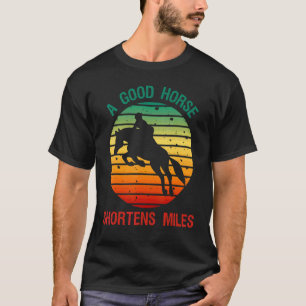 Rider Retro Sunset  Horse Racing Derby T-shirt