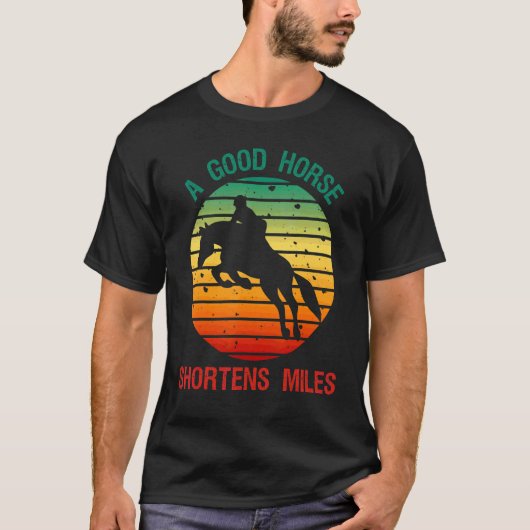 Rider Retro Sunset Horse Racing Derby T-shirt (Voorkant)