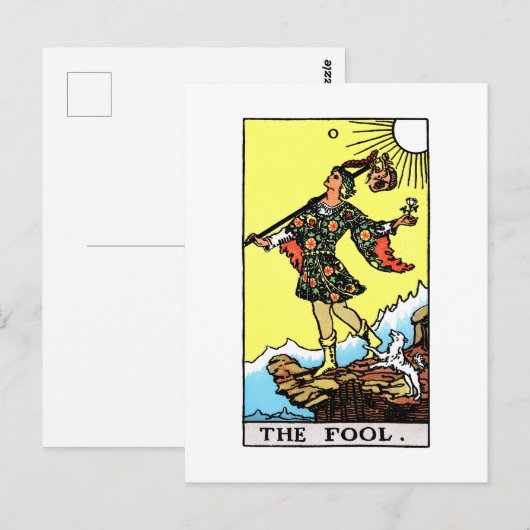 Rider Waite Tarot Major Arcana De Dwaas Briefkaart (Voorkant / Achterkant)