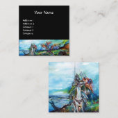 RIDERS IN DE STORM Blue Black Fantasy Vierkante Visitekaartje (Voorkant / Achterkant)