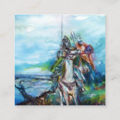 RIDERS IN DE STORM Blue Black Fantasy Vierkante Visitekaartje (Achterkant)