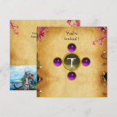 RIDERS IN DE STORM monogram amethyst Kaart (Voorkant / Achterkant)