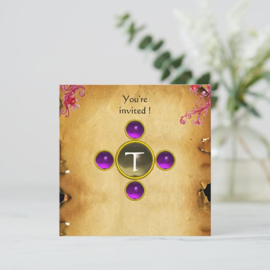 RIDERS IN DE STORM monogram amethyst Kaart (Staand voorkant)