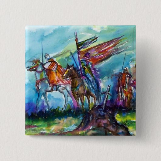 RIDERS IN DE STORM VIERKANTE BUTTON 5,1 CM (Voorkant)