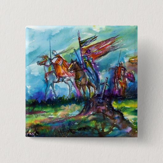 RIDERS IN DE STORM VIERKANTE BUTTON 5,1 CM (Voorkant)