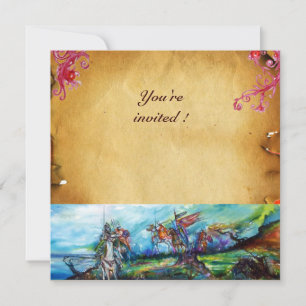 RIDERS IN HET STORM Knight Horseback Parchment Kaart