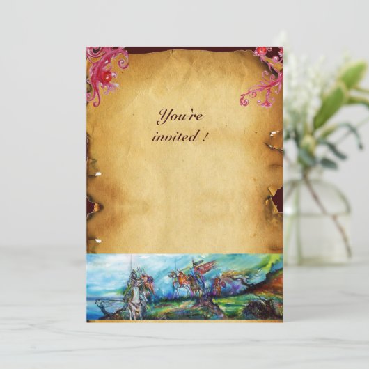 RIDERS IN HET STORM Knight Horseback Parchment Kaart (Staand voorkant)